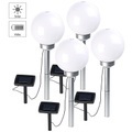 Lunartec, Lunartec 4er-Set Solar-LED-Leuchtkugeln, rotierender Effekt, Erdspiess, Ø 20 cm