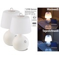 Lunartec, Lunartec 2er-Set LED-Tischlampe, PIR- & Licht-Sensor, warm- & tageslichtweiss