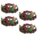 Britesta, Britesta 4er-Set Weihnachts- & Adventsgesteck, handgefertigt, 23 cm