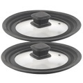 Rosenstein & Söhne, Rosenstein & Söhne 2er-Set Universal-Glasdeckel mit Silikonrand (16 - 20 cm)