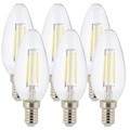 Luminea, Luminea 6er-Set LED-Filament-Kerzen, B35, E14, 470 Lumen, 4 Watt