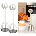 Rosenstein & Söhne, Rosenstein & Söhne 2er-Set Eierköpfer und Eieröffner aus Edelstahl, für harte/weiche Eier