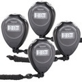 Pearl, Pearl 4er-Set Stoppuhr "Classic", LCD-Display, bis auf 1/100 s genau