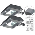 Lunartec, Lunartec 2er-Set 2in1-Solar-LED-Dachrinnen- & Wandleuchten, je 300 lm, schwarz