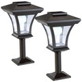 Lunartec, Lunartec 2er-Set Solar-LED-Standleuchten im Laternen-Design, 45 lm, 0,3 Watt