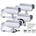 Lunartec, Lunartec 4er-Set 2in1-Dummy-Aussen-Kameras & -Leuchten mit Bewegungsmelder, IP44