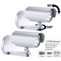 Lunartec, Lunartec 2er-Set 2in1-Dummy-Aussen-Kameras & -Leuchten mit Bewegungsmelder, IP44