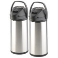 Rosenstein & Söhne, Rosenstein & Söhne 2er-Set doppelwandige Vakuum-Isolierkannen mit Pumpsystem, je 5 l