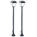 Lunartec, Lunartec 2er-Set Hybrid Solar-LED-Wegeleuchte mit optional. Netzbetrieb
