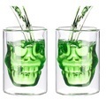 Cucina di Modena, Cucina di Modena 2er-Set doppelwandige Trinkgläser Totenkopf, spülmaschinenfest, 0,4 l