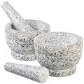 Rosenstein & Söhne, Rosenstein & Söhne 2er-Set robuste Mörser mit Stösseln aus natürlichem Granit, Ø je 14 cm