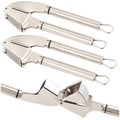 Pearl, Pearl 2er-Set massive XL-Edelstahl-Knoblauchpressen, ausklappbare Loch-Siebe