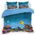 undefined, Designer-Bettwäsche-Set Unterwasserwelt, 1x Duvet- und 2x Kissenbezüge
