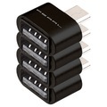 Pearl, Pearl 4er-Set OTG-USB-Adapter, Alu-Gehäuse, USB-Buchse auf Micro-USB-Stecker