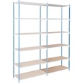 ARNO SPACE, ARNO SPACE Anbauregal Arno - Workshop 6 Blau 1.000 x 400 x 2.500 mm