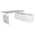 Kerkmann, Kerkmann Move 3  Sitz-Stehschreibtisch 180x80x72-120cm Sideboard mit Sideboard 160x50x58cm Lichtgrau