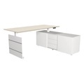 Kerkmann, Move 3 - Schreibtisch mit Sideboard - Steh-/Sitztisch 180x80x72-120cm mit sideboard 160x50x58cm Ahorn