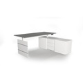 Kerkmann, Kerkmann Move 3 Sitz-Stehschreibtisch 180x80x72-120cm mit Sideboard mit sideboard 160x50x58cm grafit