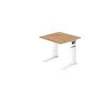 Hammerbacher, Hammerbacher Schreibtisch US08 80X80CM Eiche, Weiß