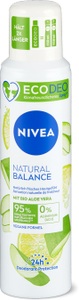Nivea, Ecodeo Natural Balance Bio Aloe Vera Spray Female Damen 125ml, Nivea Natural Balance Deospray