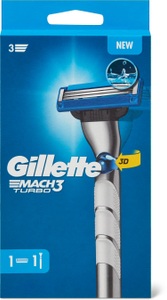 Gillette, Mach3 Turbo Rasierer + 1 Klinge Damen ONE SIZE, Gillette Mach3 Turbo Rasierer