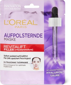 L´Oréal Paris, LOréal Skin Expert - Revitalift Filler Aufpolsternde Anti-Aging Tuchmaske, L'Oréal Paris Revitalift Filler Tuchmaske