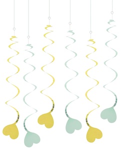 Micasa, Girlande HEART, Micasa, I AM CREATIVE Girlande, Herz,mint,gold,70cm 6010.965 6 Stück