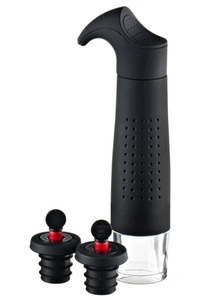Micasa, Vakuum-Pumpe inkl. 2 Verschlüsse TADDEA, Micasa, Vakuumpumpe Gard'vin On/Off Classic plastikmaterial schwarz Set mit Vakuum Luftpumpe + 2 luftdichten Verschlüssen - L'Atelier du Vin schwarz en plastikmaterial