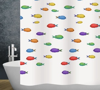 Diaqua, diaqua Duschvorhang Aquatic, Diaqua - Duschvorhang Textil Aquatic, 180x200 cm, Multicolor