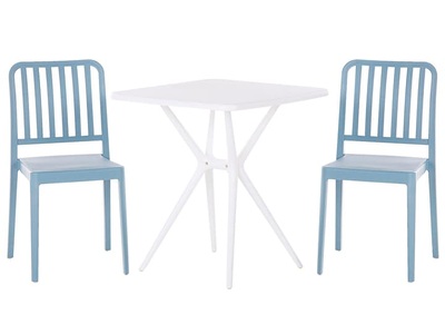 Beliani, Bistro Set aus Kunststoff Modern SERSALE Bistro Set aus Kunststoff Modern SERSALE, Beliani - Bistro Set aus Kunststoff Modern SERSALE, One Size, Weiss Bunt