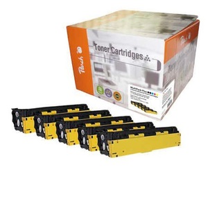 Peach, Peach 111859 128A Multipack Plus Toner Toner-Modul, Peach HP 128 A 5 Toner (2*bk, c/m/y) ersetzt HP No. 128A, CE320A*2, CE321A, CE322A, CE323A für z.B. HP Color LaserJet Pro CM 1415 fn