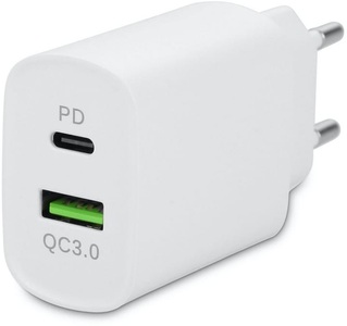 undefined, LMP Dual Port Power Adapter iPad/iPhone - USB-A und USB-C max. 20W, LMP USB-Wandladegerät Dual Port USB-A / USB-C 20W
