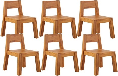 Beliani, Beliani Gartenstuhl Akazienholz hellbraun 6er Set LIVORNO, 
