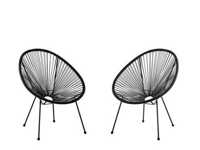 Beliani, Beliani ACAPULCO II Rattanstuhl 2er Set Kunststoff ø 70 cm, 
