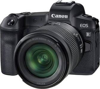 Canon, CANON EOS R Body + RF 24-105mm F4-7.1 IS STM - Systemkamera (Fotoauflösung: 30.3 MP) Schwarz, Canon EOS R/RF 24 105mm IS STM 30 Mpx Vollformat Systemkamera