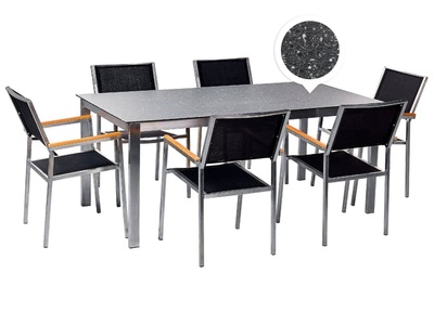 Beliani, Gartentisch Set aus Sicherheitsglas Modern COSOLETOGROSSETO Gartentisch Set aus Sicherheitsglas Modern COSOLETOGROSSETO