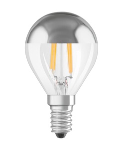 Osram, Osram Star Classic P34 Mirror LED E14 4W warmweiss, Osram MIRROR SILVER P45 4W LED Lampe