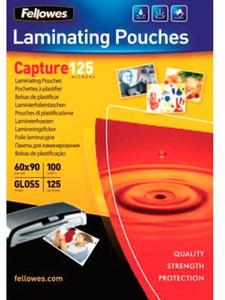 Fellowes, Fellowes 5397402 - Laminierfolientasche (Transparent), FELLOWES Laminiertasche 60x90mm 5397402 glanz, 125my 100 Stk