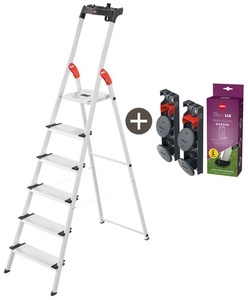 Hailo, Hailo Gartenleiter L80 6 Stufen, Hailo Bockleiter L80 ComfortLine Garden 6 Stufen