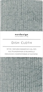 LIVIQUE, Schwamm Nordesign, 2er Set Dish Cloth Naturschwammtuch, grau 17x8cm, H1cm
