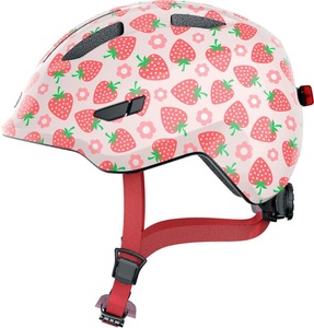 ABUS, ABUS Smiley 3.0 LED Helm Kinder pink M | 50-55cm 2022, Abus Smiley 3.0 Led - Fahrradhelm - Kind Rose Strawberry M (50 - 55 cm)
