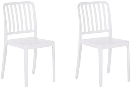 Beliani, Beliani Gartenstuhl Kunststoff weiss 2er Set SERSALE, 
