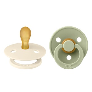 BIBS, BIBS® Schnuller Colour Symmetrischer Sauger Sage & Ivory 0-6 Monate, 2 Stk., BIBS Colour Schnuller, Latex, Symmetrisch, 0-6 Monate, Ivory/Sage (2 Stk)
