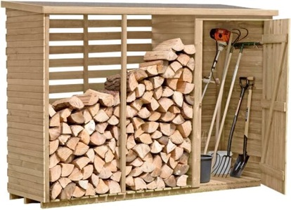 undefined, Geräteschrank mit Kaminholzregal, Neogard Geräteschrank mit Kaminholzregal Gartenschrank