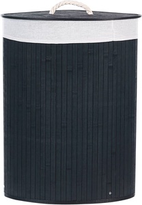 Beliani, Beliani Korb mit Deckel Bambusholz schwarz eckig MATARA, Beliani - Aufbewahrungskorb aus Bambusholz Klassisch MATARA, One Size, Schwarz