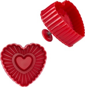 Städter, Städter Herz gewellt rot Ausstecher, Städter Herz 4.4 cm Präge-Ausstecher