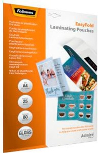 Fellowes, Fellowes Laminierfolie Admire, FELLOWES Laminiertasche A4 5601901 glanz, 80my 25 Stk.