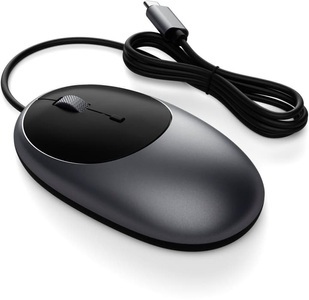 Satechi, SATECHI C1 Alu - Maus (Grau), Satechi C1 Maus Kabelgebunden Anthrazit 3200 dpi