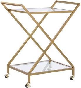 Beliani Servierwagen Metall / Glas gold 2 Etagen IVERA