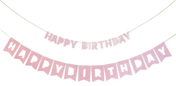 Micasa, Girlande BIRTHDAY, Micasa, I AM CREATIVE Girlande, Birthday,rosa,230cm 6010.964 2 Stück